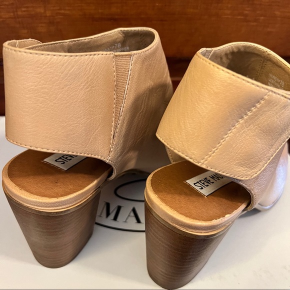 Steve MaddenNONSTP Natural peep toe block heel sandals SZ 7 - Picture 8 of 11